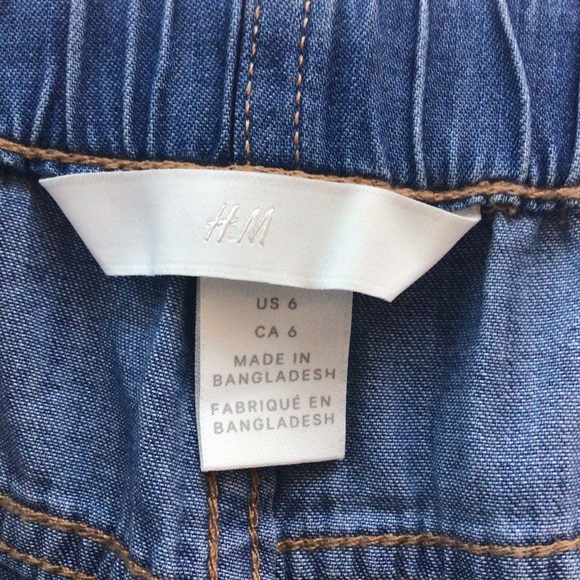 H&M High waist tie chambray denim shorts size 6 - Picture 5 of 11